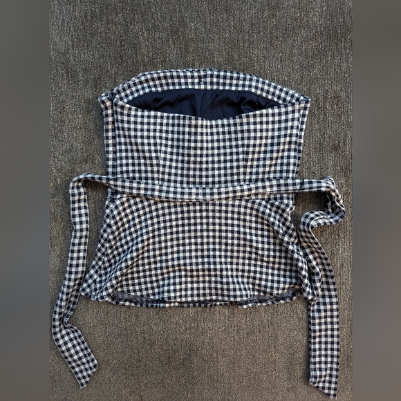 Anthropologie Eva Franco Strapless Gingham Top Size XS NWT - Picture 5 of 8